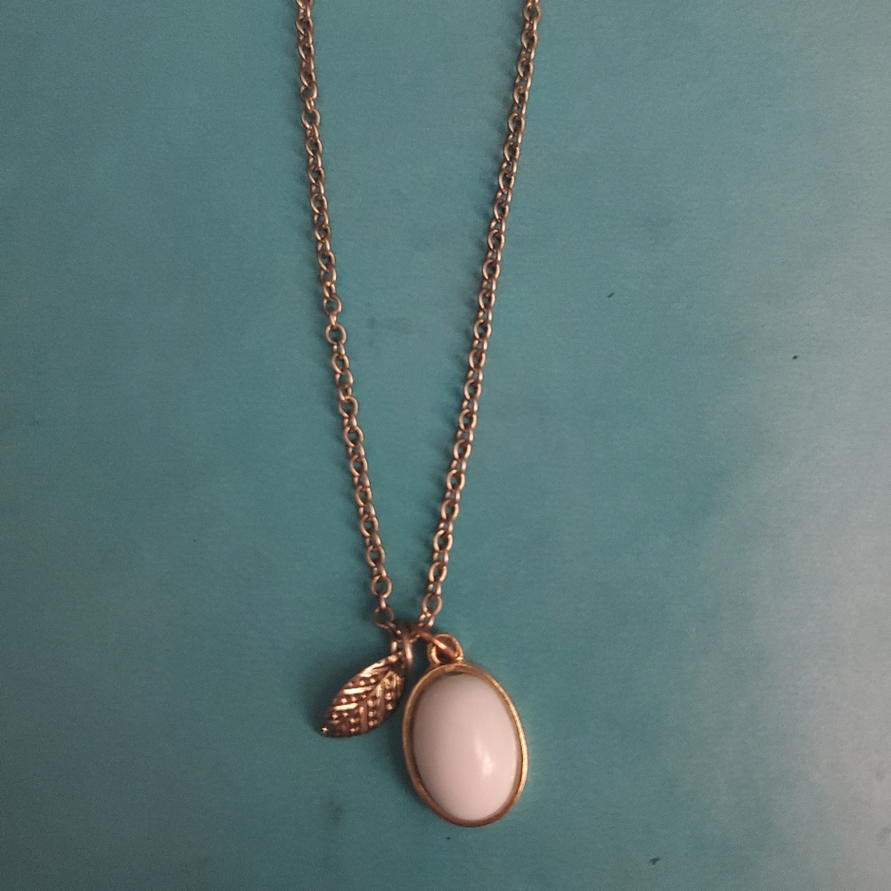 Teal and gold charm necklace!